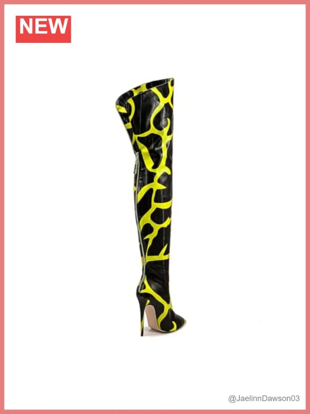 Women's Thigh High Stiletto Heel Boots PU Leather Pointed Toe Back Zip